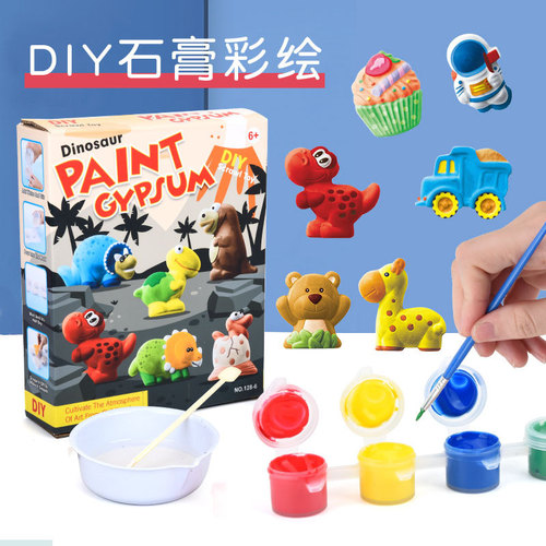 Children's Toy Stone Painting Set Girls Handmade DIY Gypsum Doll Graffiti Painted Multi-Color Painting Stone