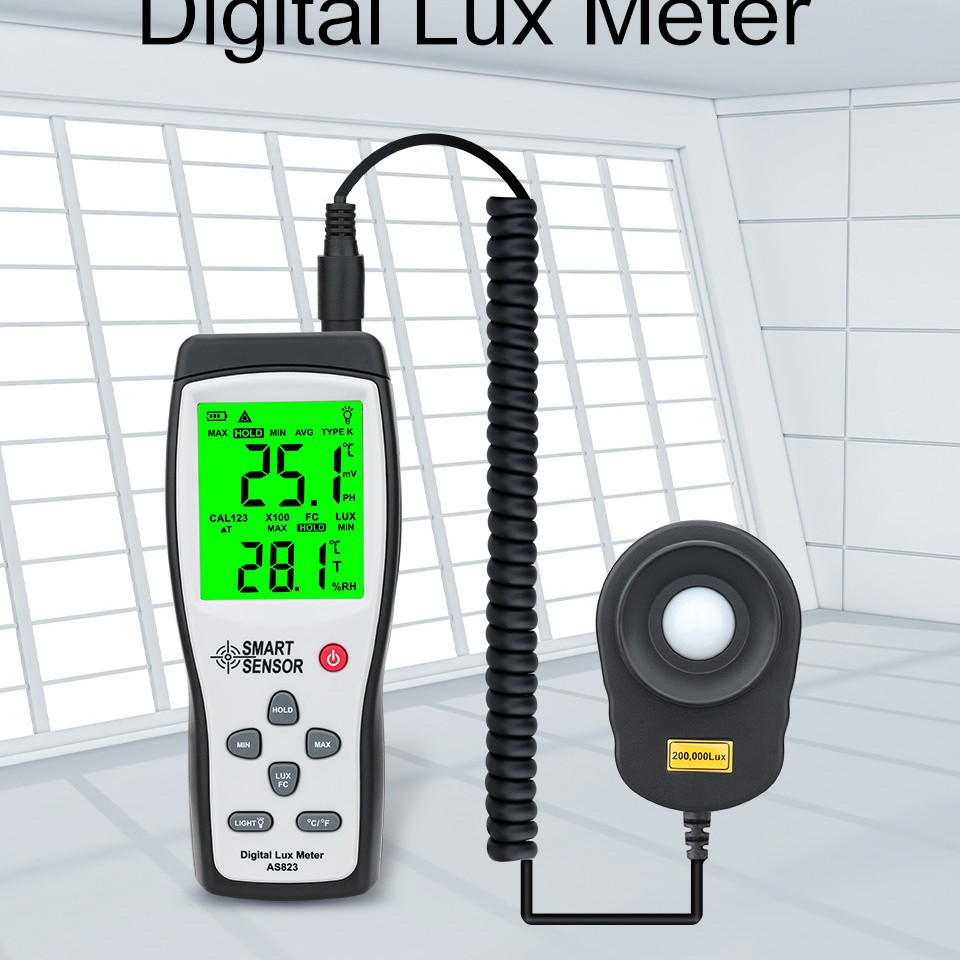 希玛AS823高精度分体式照度计 数字照度仪测光表 光度计亮度计