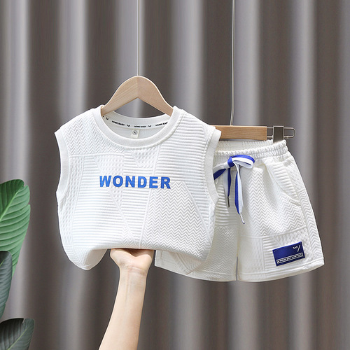 3226 Boys Summer Vest Set  New Style Boy Sleeveless Sports Clothes Children Summer Children's Clothing