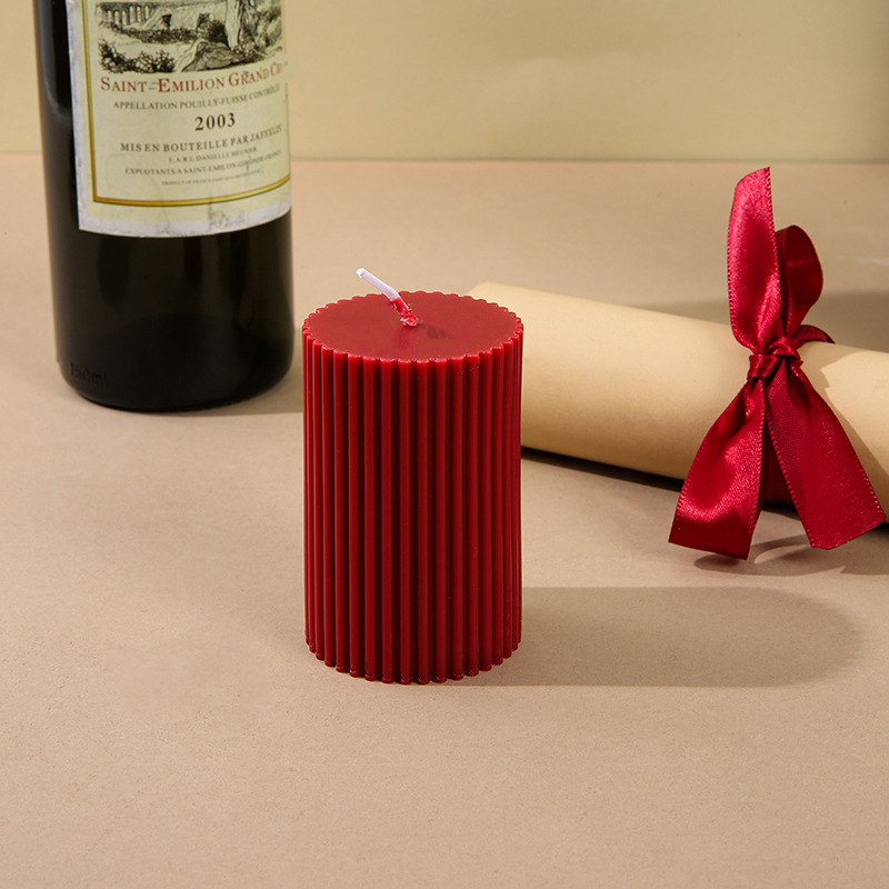 Vela aromática de cera de soja retro francesa color borgoña, vela romántica para bodas, decoración para el hogar, portavelas, venta al por mayor por pieza
