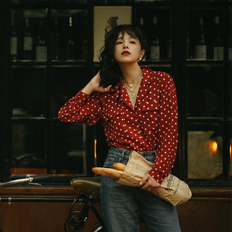 Business attire women's overalls tooling a generation of spring and summer wave point shirt design sense of niche French jacket