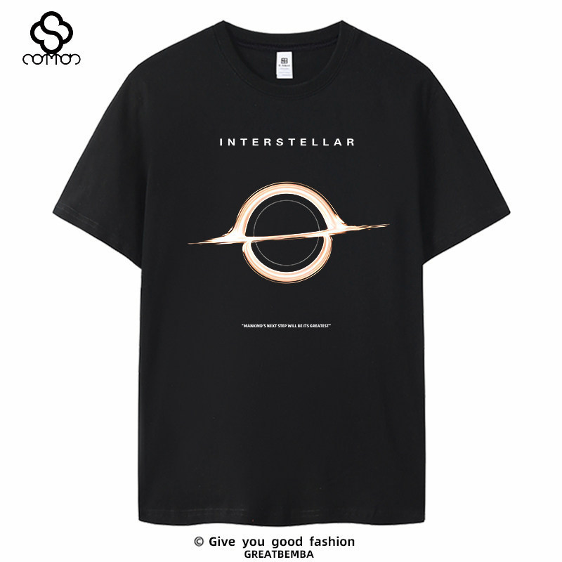 Interstellar T-shirt Short Sleeve Mars Exploration Space Sci-Fi Movie Black Hole T-shirt Science Frontier Plus Size Summer