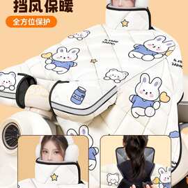 电动车挡风被冬季加绒加厚电瓶摩托车防水防风罩春秋四季通用冬款