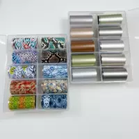 2022 Nail Art Star Transfer Paper Наклейка со змеиным принтом Лазерный цветок Прозрачный волшебный цвет Плед Вяжущая однотонная копировальная бумага