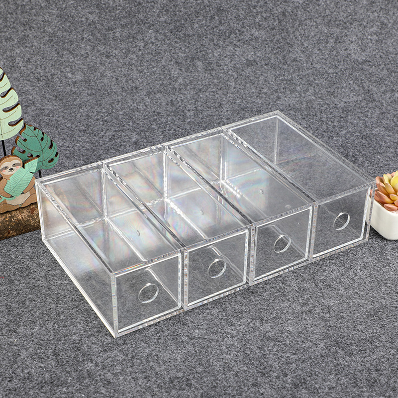 批发透明亚克力眼镜收纳盒有机玻璃盒子多格长方形收纳盒