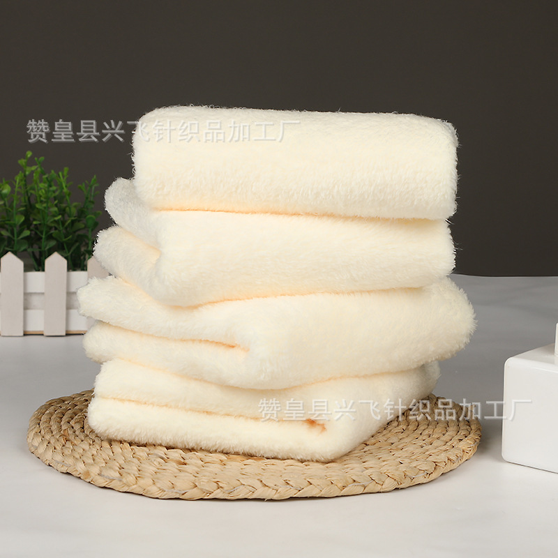 High Density Coral Fleece Towel Hotel Hotel Bath Hairdressing Shop Disposable Towel Thickened Water Absorbent Milky White High Density Coral Fleece Towel Hotel Hotel Bath Hairdressing Shop Disposable Towel Thickened Water Absorbent Milky White