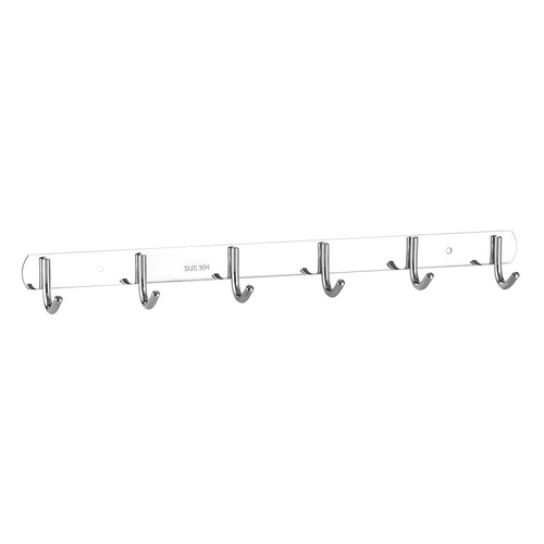 Directly supplied 304 stainless steel row hooks, coat and hat storage door, coat hooks, bathroom kitchen wall-mounted no-punch hooks