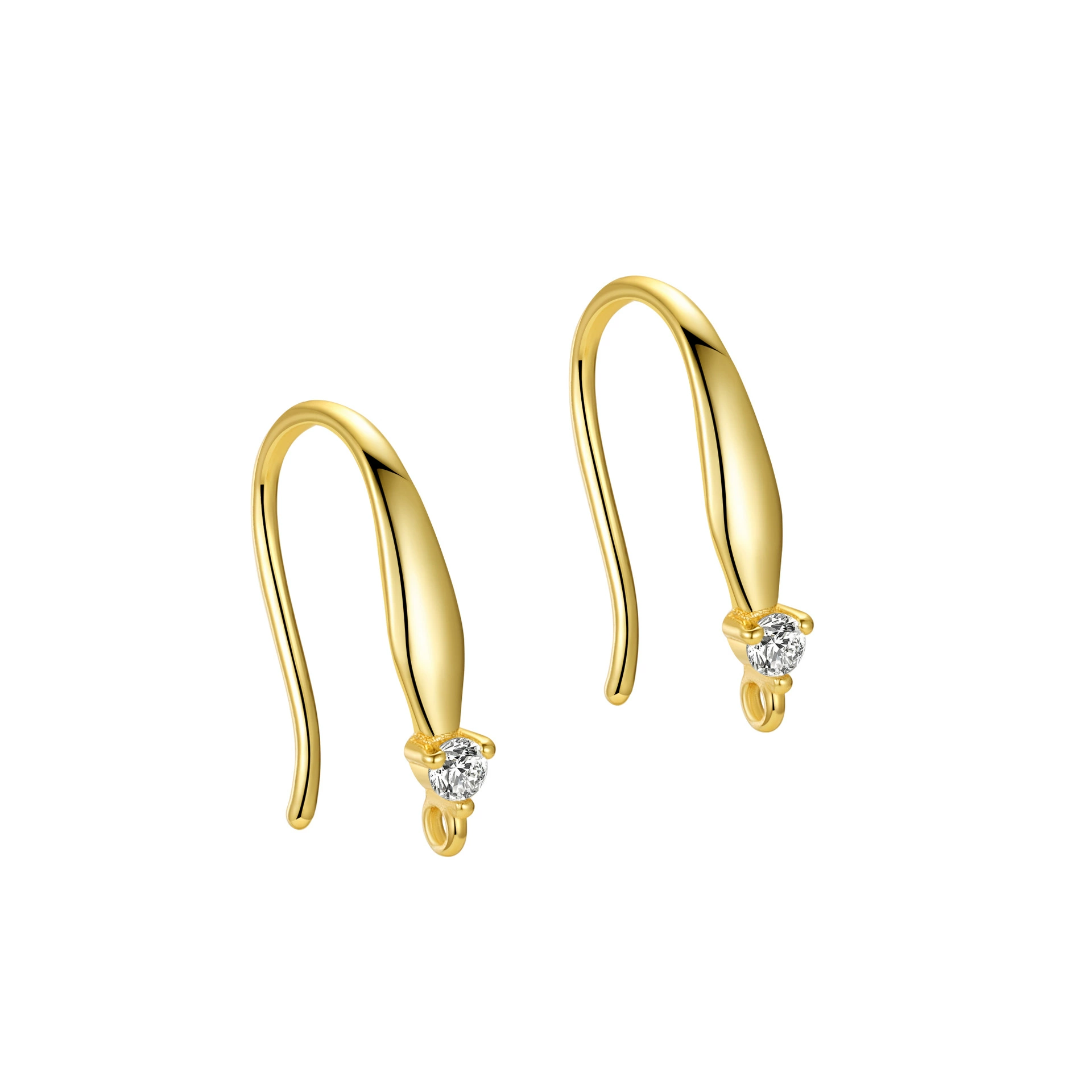 Серьги из серебра 925, японско‑корейский минимализм, крючки с камнем