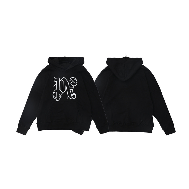 Palm Angels Gothic Monogram Sweater Hoodie Black