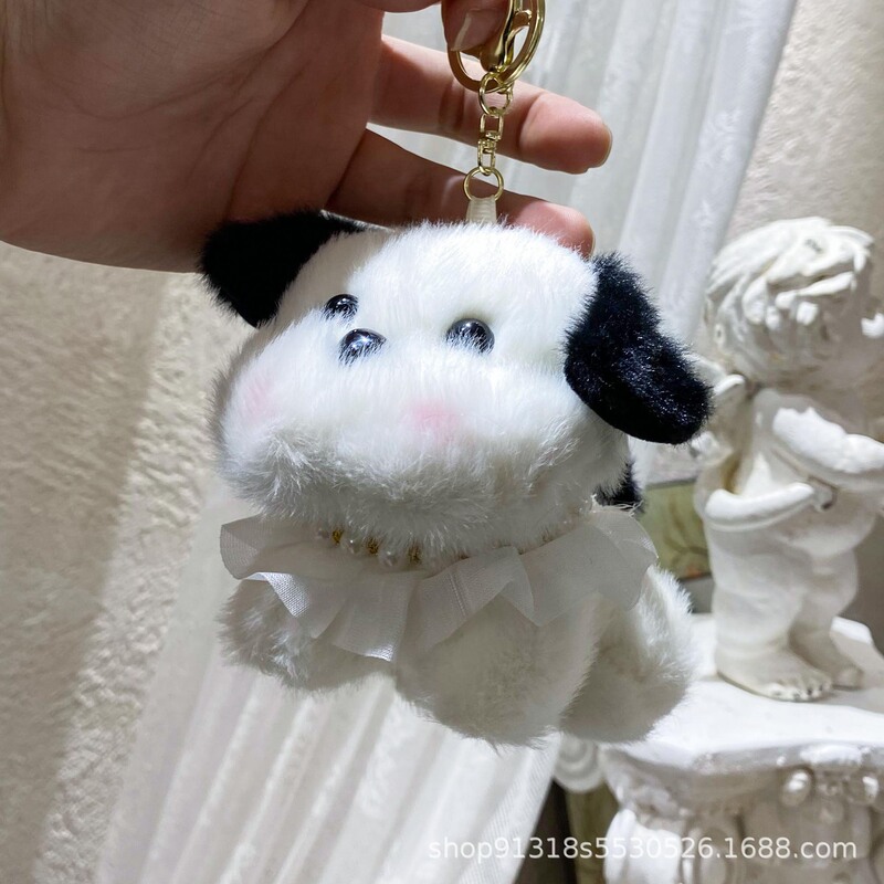 アニメのぬいぐるみのチークの小さい乳の犬の人形のキーホルダーの女性のかわいい西高地の犬の人形のキーホルダーのかばんのペンダント|undefined