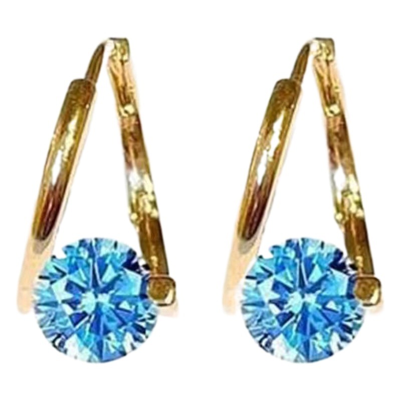 Fashion cross-border European and American geometric all-match crystal Zircon earrings exquisite temperament simple earrings wholesale