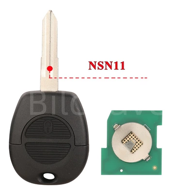 Suitable for 2-Button Nissan Patrol Navara Qashqai X-Trail Straight Car Remote Control Key with 433Mhz Frequency (Car Keys) - nsn11-with-shoulder