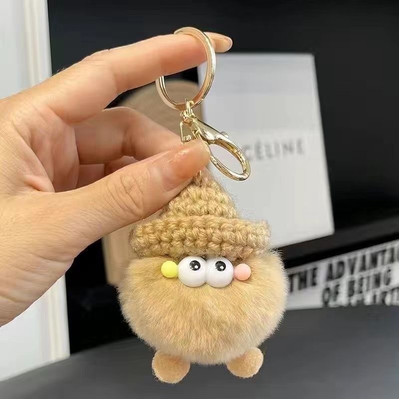 Imitación coreana de pelo de pimples, feos y lindos frijoles, colgantes de peluche, muñecas de dibujos animados, bolsos colgantes, bolsos colgantes, llaveros