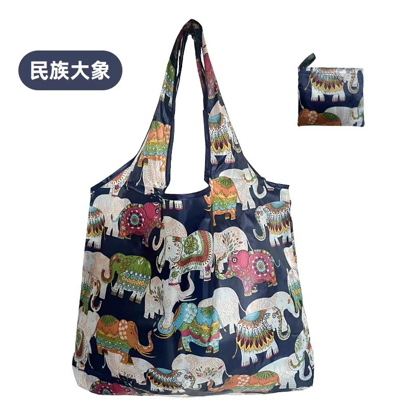 Spot bolsa de compras plegable de gran capacidad Spot bolsa de protección ambiental bolsa plegable bolsa de almacenamiento portátil impresa portátil creativa