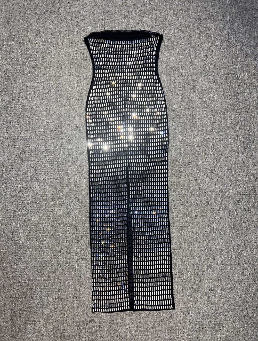 Abbigliamento da donna Moda femminile Hot Diamond Sexy Tube Top stretto con fianchi avvolti Gonna lunga sottile_voghion.com