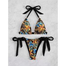 C 32823 Vacation Print Women's Bikini Set �ȼ�ӡ��Ůʿ�Ȼ���