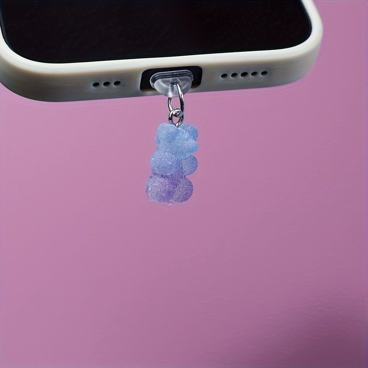 Cep Telefonu Toz Fişi Degrade Renk Teddy Bear Cep Telefonu Toz Fişi Abs Malzeme Uyumlu/tip-c Arayüzü-çalıştır