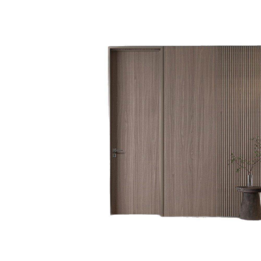 Foshan puerta fábrica personalizada artesanía alemana costura puerta compuesta de madera maciza puerta moderna estilo chino puerta interior Puerta de ingeniería