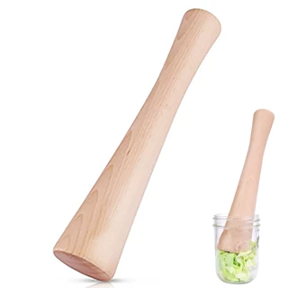 跨境实木发酵压制泡菜榉木棒食物搅拌棒研磨棒实木捣蒜棒碎冰棒