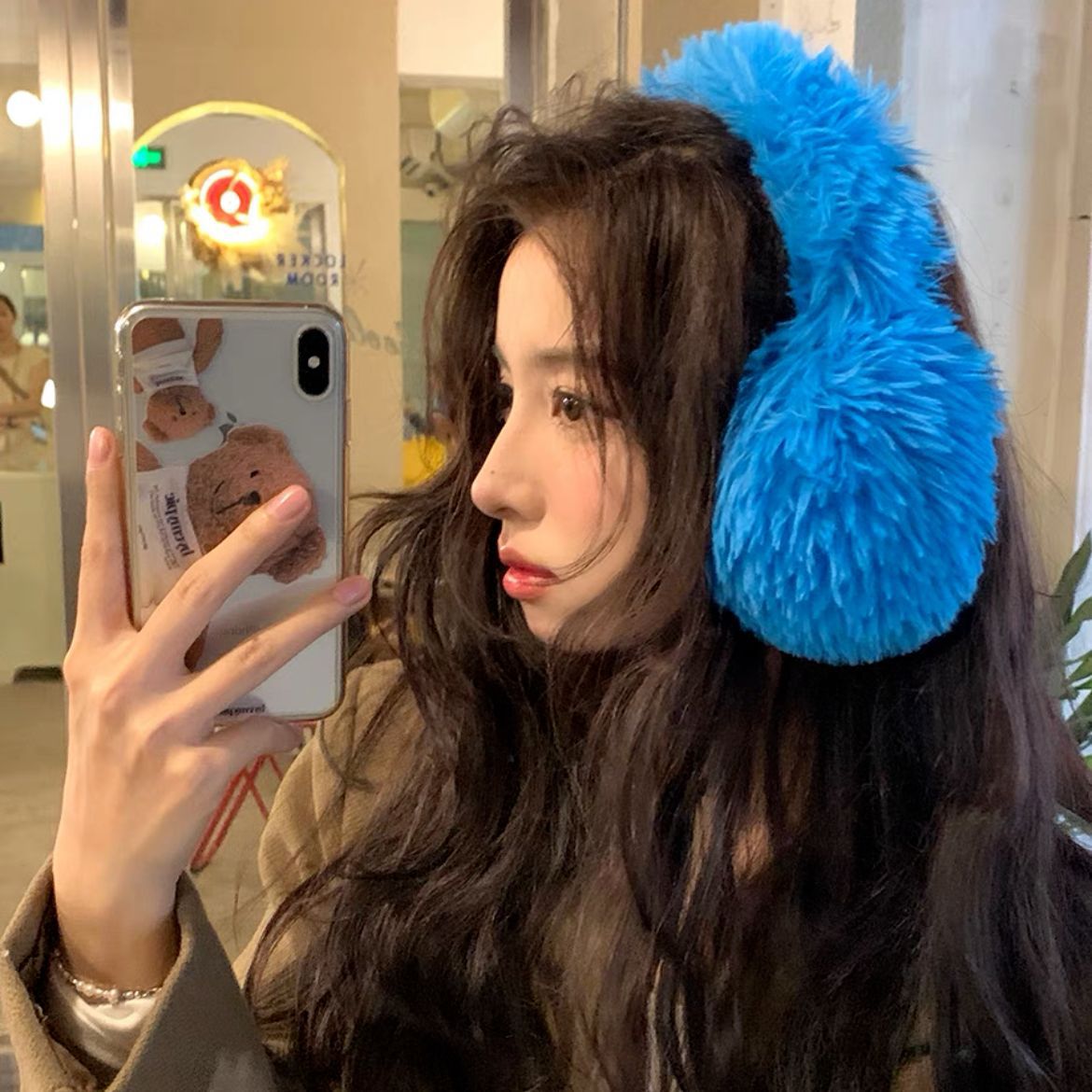2023 New Winter Plush Warm Ear Cover for Women, Korean Style Cute and Versatile Headphone-style Outdoor Riding Anti-freezing Ear Muffs