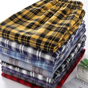 Pajama Pants Men's Spring and Autumn Pants 2024 New Cotton Double Pocket Spring and Autumn Loose plus size Home Pants