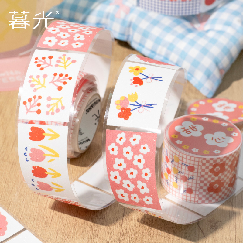 Twilight Flash Arena Troquelado Cinta Falda floral Serie de verano Serie de sal Estilo ins Cuenta DIY Etiqueta decorativa