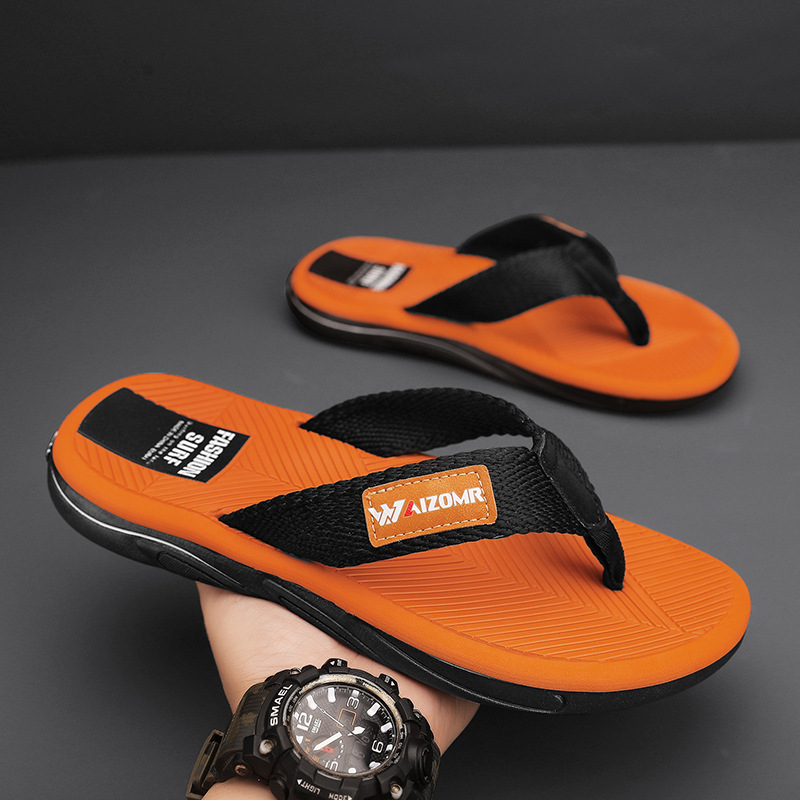 EVA verano nuevo desgaste al aire libre antideslizante suave Fondo playa moda Internet celebridad hombres paño al aire libre chanclas con chanclas