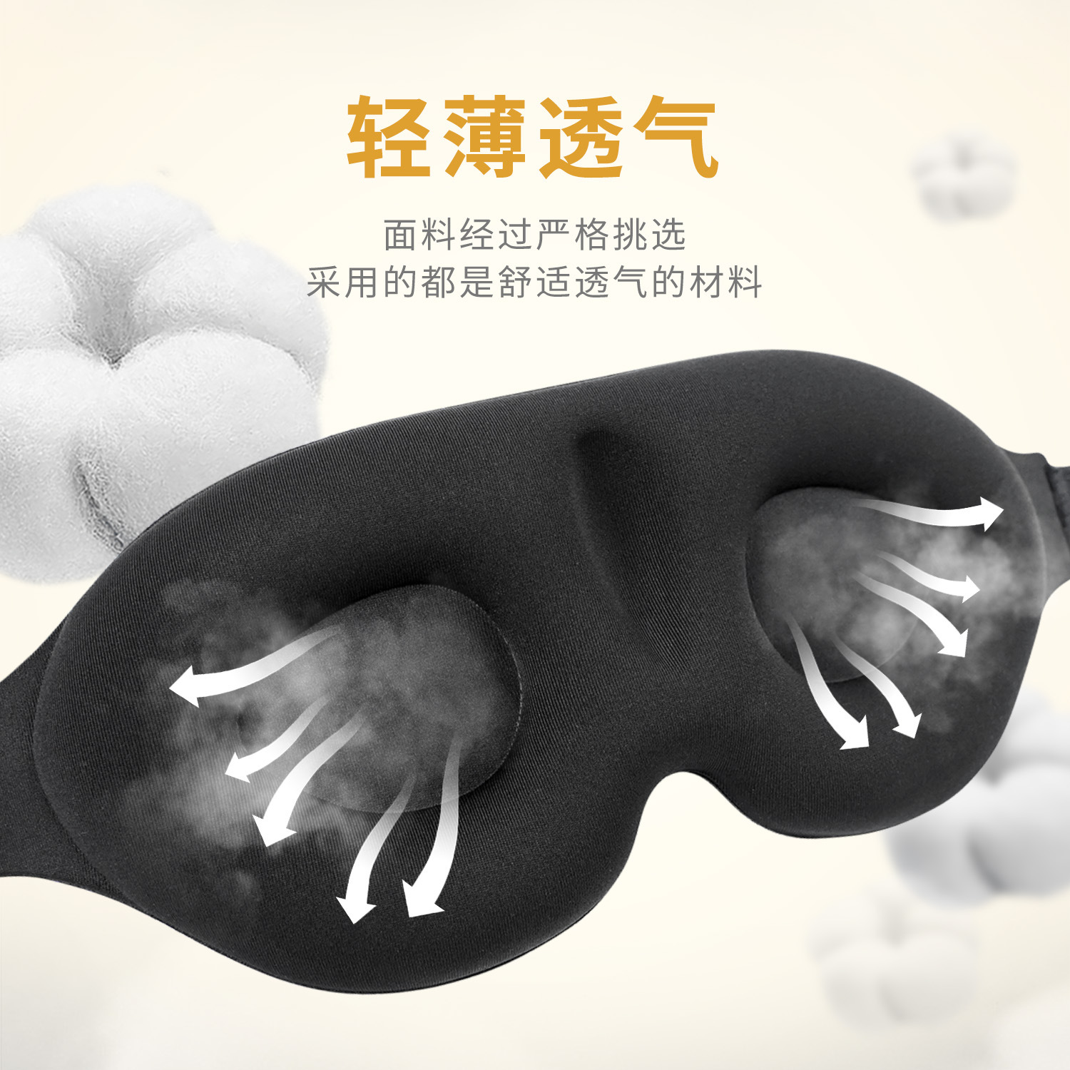 Amazon Venta caliente negro 3D dormir máscara de ojo sombreado transpirable espuma de memoria máscara de ojo de cuatro piezas en stock