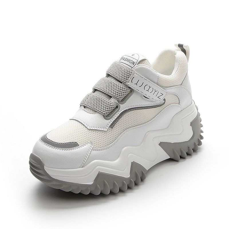 Comercio exterior Velcro zapatos muffin zapatos papá mujer 2026 nuevo aumento de suela gruesa zapatos deportivos casuales de red al por mayor