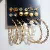 XP17 Boho Earring Set for Women Girls Shiny Gold Earrings