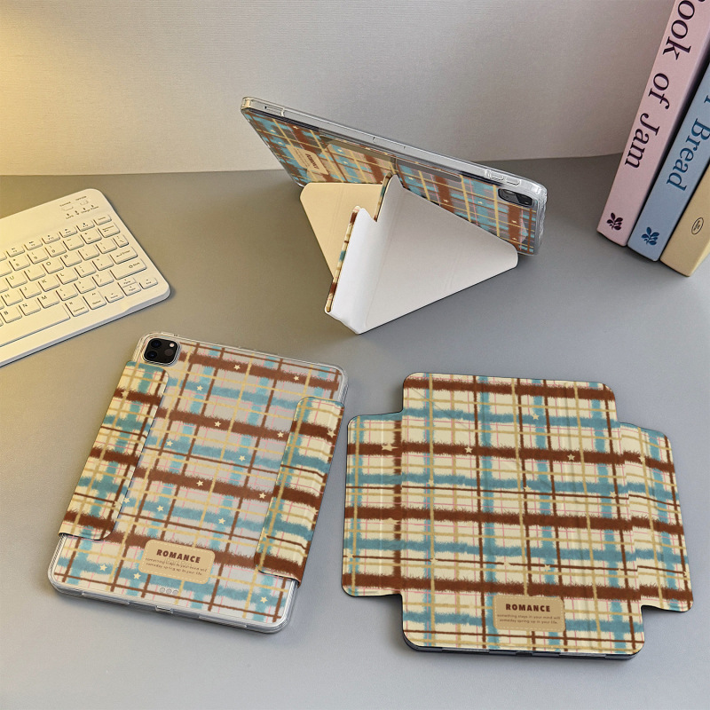 Suitable for Ipadair765 Protective Case 3+Y Fold Magnetic Split 10Th Generation 11Th Generation Anti-Bend Acrylic High Transparency Pro11