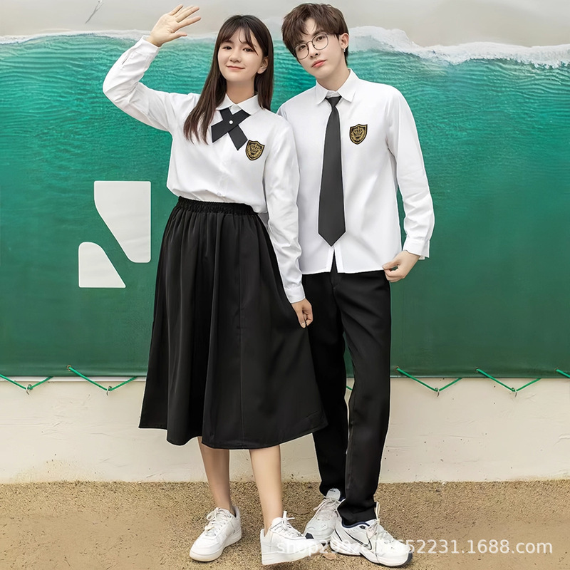 College Style Chorus Poetry Recitation Performance Dress Suit Jk Uniform Long-Sleeved Shirt Junior High School Student Shirt