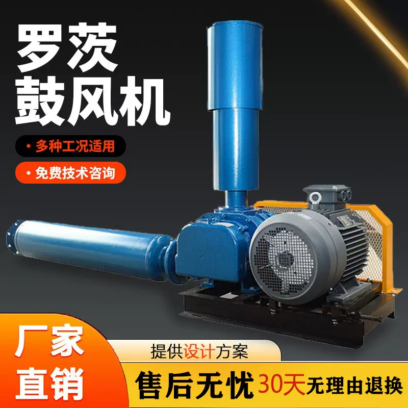 罗茨鼓风机200双油箱三叶罗茨风机污水处理鱼塘增氧气力输送风机
