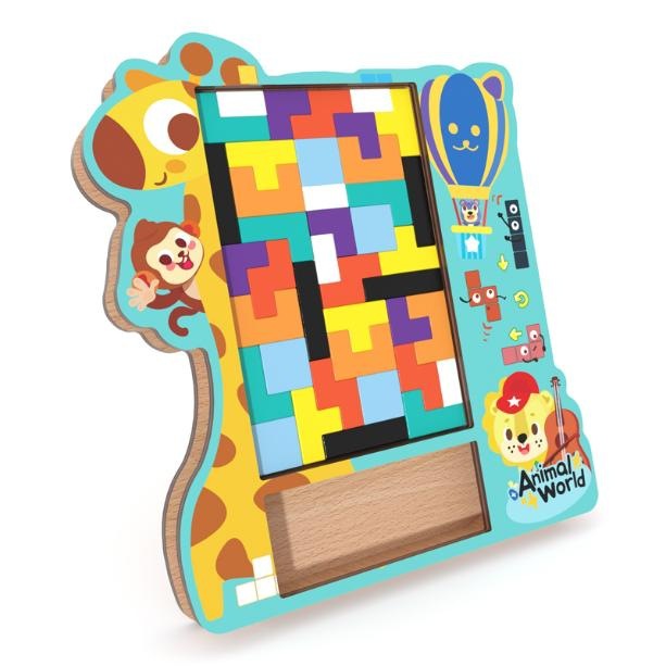Madera tridimensional cuadros rusos puzzle bloques multifuncionales puzzle interacción padres-hijos juguetes de educación temprana para niños y niñas