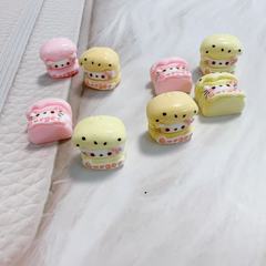 漫画猫サンドイッチバーガー diy 樹脂アクセサリージュエリークリーム接着剤手作りヘアピン携帯電話ケース靴バックル