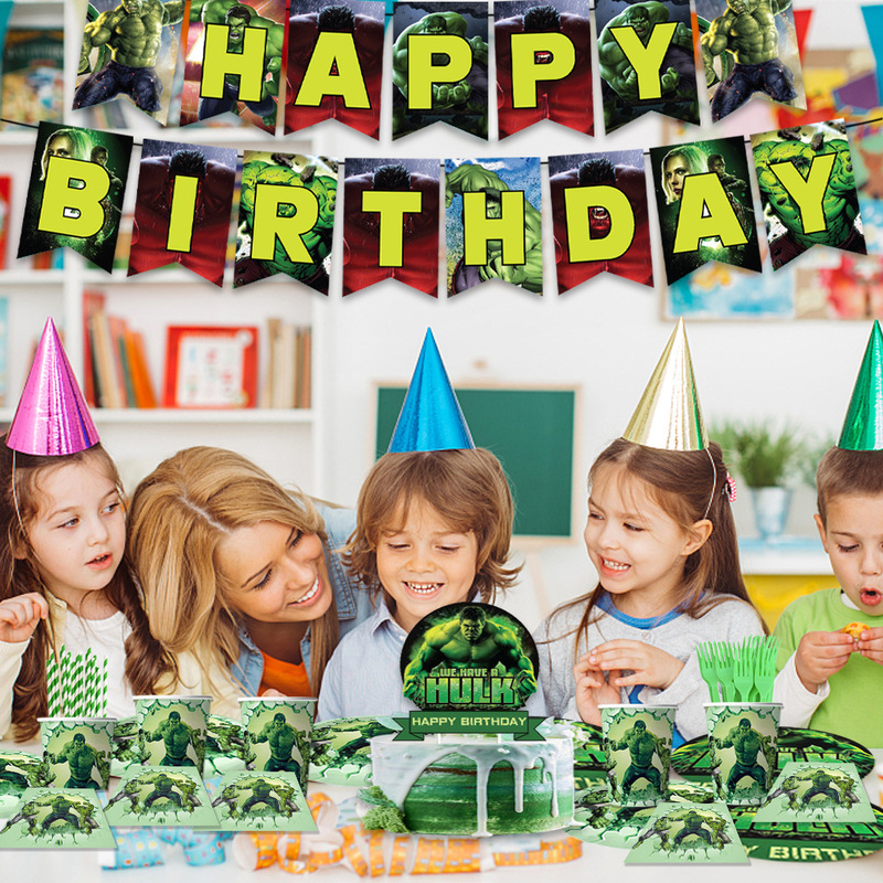 Hot-Selling In-Stock Hulk Disposable Tableware Birthday Party Supplies Paper Cups, Napkins, Paper Plates Hot-Selling In-Stock Hulk Disposable Tableware Birthday Party Supplies Paper Cups, Napkins, Paper Plates