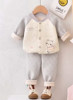 Demi-season velvet children's set for early age, jacket