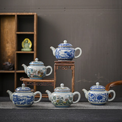 景德鎮青花瓷仿古茶壺泡茶器功夫茶具套裝家用陶瓷花茶水壺蓋單壺