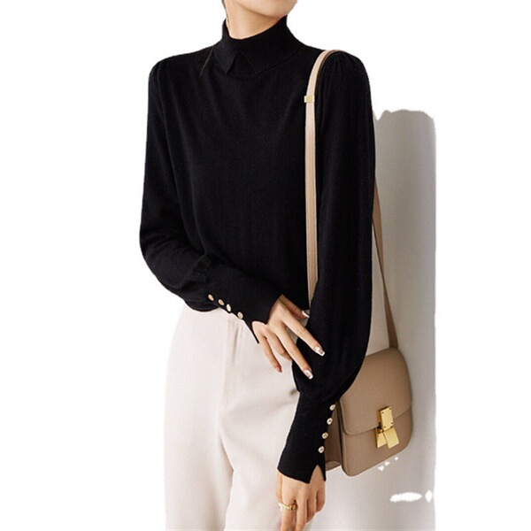 Knitted demi-season solid color sweater