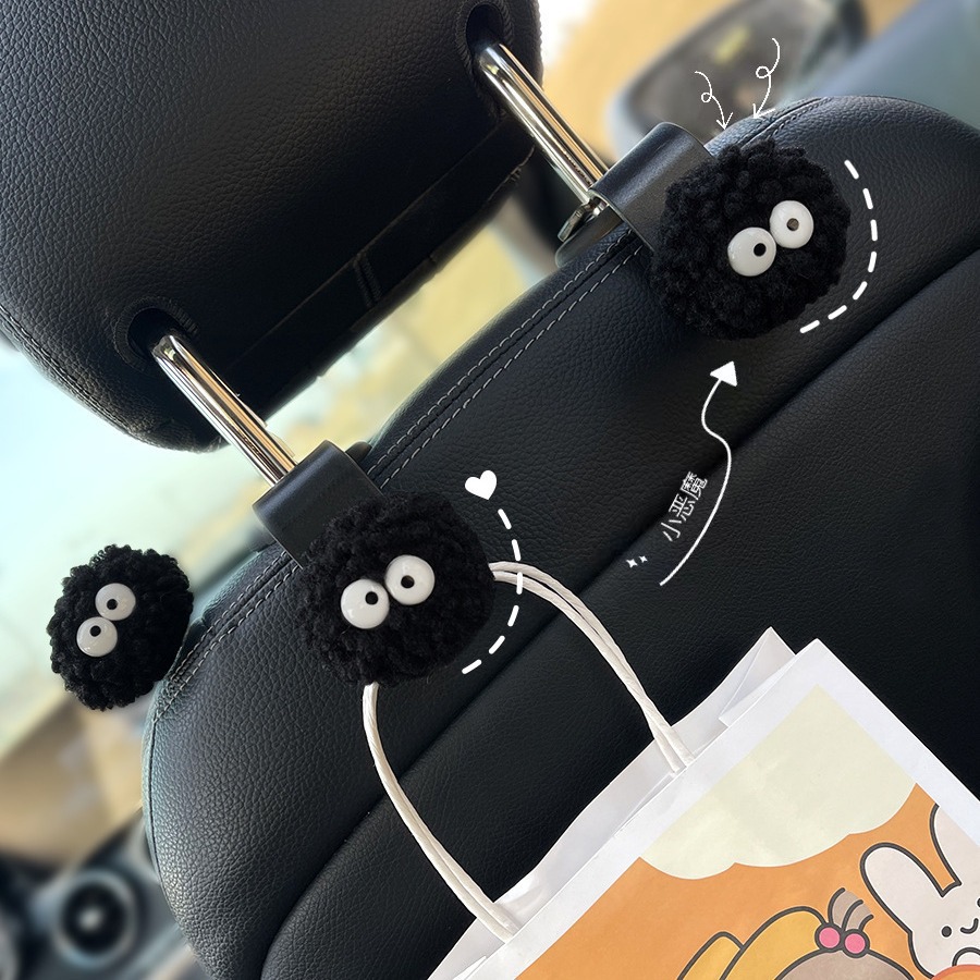 Cute pequeño carbón asiento de automóvil gancho trasero multifuncional almacenamiento trasero rack para artículos de decoración interior del automóvil