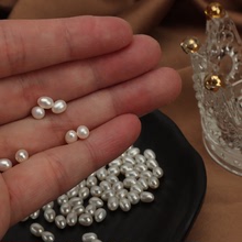 大量现货批发4mm天然淡水珍珠米珠颗粒半孔散珠diy饰品材料