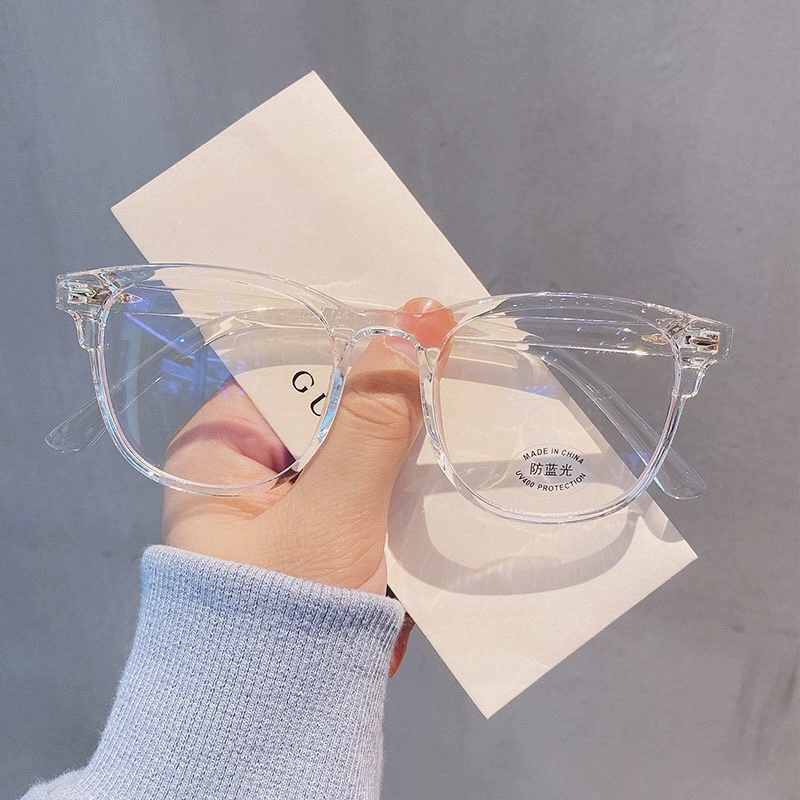 Retro Transparent Glasses, Unisex, Multiple Frame Colors, Blue‑light & Myopia Options