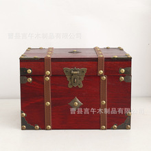厂家直供复古收纳盒老式仿古储物箱收纳储物百宝箱道具箱木头盒子