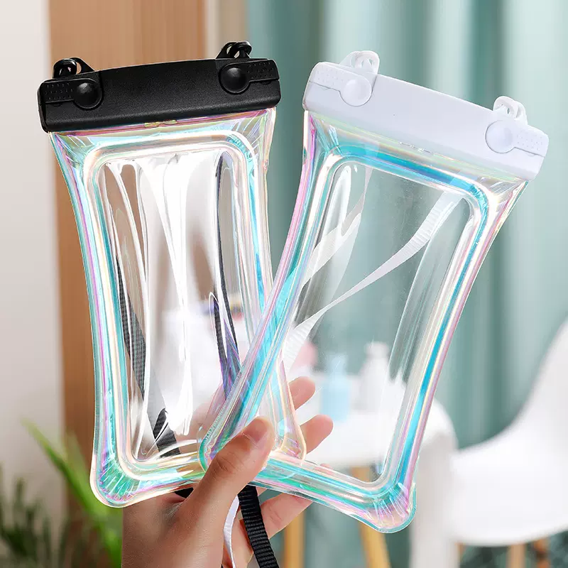 镭射TPU户外手机隔水套批发潜水触屏透明游泳手机保护袋