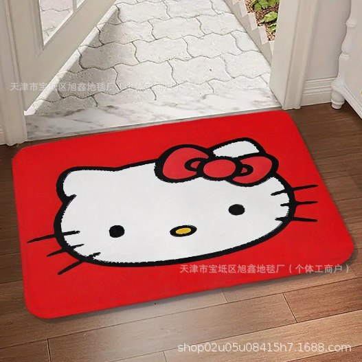 クロスボーダー Amazon 漫画 kt 猫浴室フロアマットフランネルキッチンドア滑り止めフットマットはラベルで発送できます|undefined