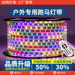 イルミネーション走馬灯流水灯帯屋外防水ネオン屋外七彩変色看板フラッシュledソフトライト