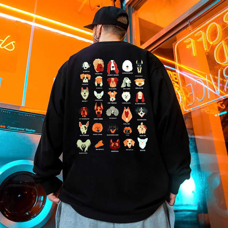 Cross-border long sleeve T-shirt 230g Japanese retro cartoon animal casual jacket boyfriend wind high street hip hop T-shirt Cross-border long sleeve T-shirt 230g Japanese retro cartoon animal casual jacket boyfriend wind high street hip hop T-shirt