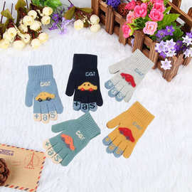 儿童手套五指加厚 针织男童手套 厂家批发各种小孩手套 宝宝手套