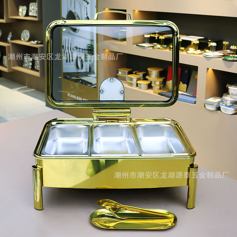 酒店餐厅304金不锈钢可视液压自助餐炉酒精加热保温炉ChafingDish|undefined