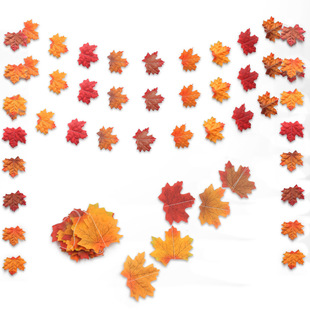 Simulation Maple Leaf Flower Hanging Decoration Autumn Harvest Festival Party Decoration Thanksgiving Maple Leaf Party Background Decoration Hanging Decoration